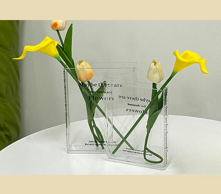 Nordic ins acrylic small apartment entrance ornaments home decoration desktop creative book vase