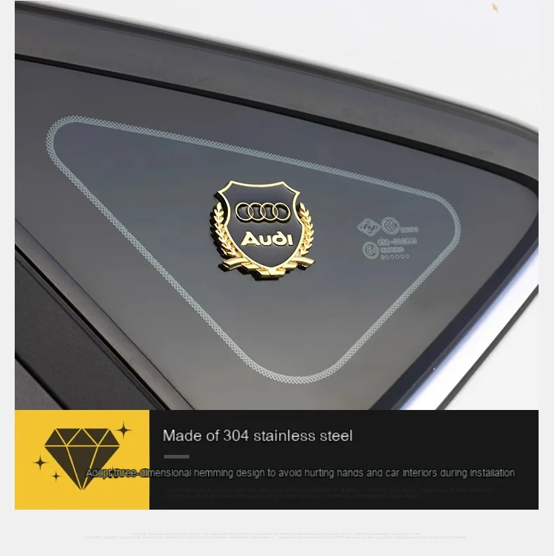3D Metal Car Interior Dekoration Stickers Badges Auto Styling For Audi A3 8L 8V 8P A4 B5 B6 B7 B8 A5 A6 C5 C6 C7 A7 A8 D3 Q5 Q7