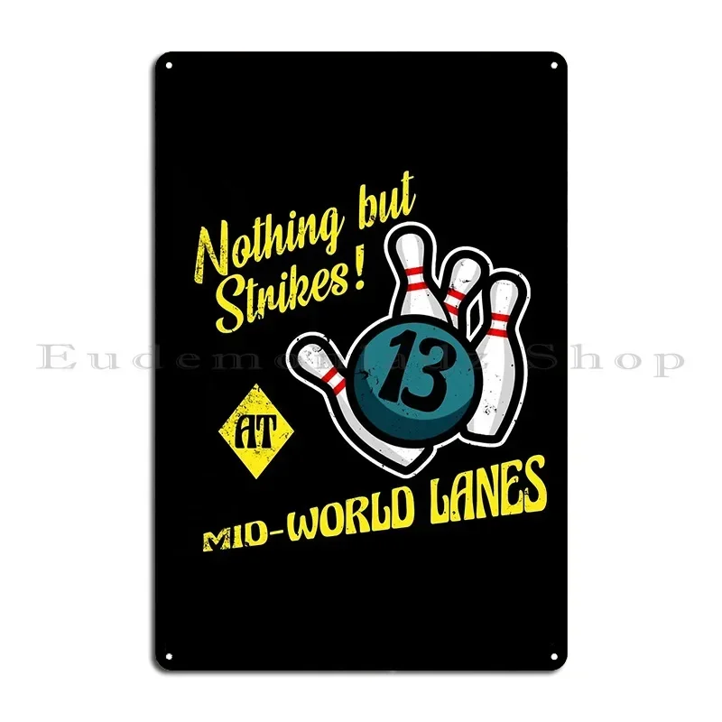 Mid World Lanes Distressed Metal Sign Printing Retro Create Living Room Cinema Tin Sign Poster