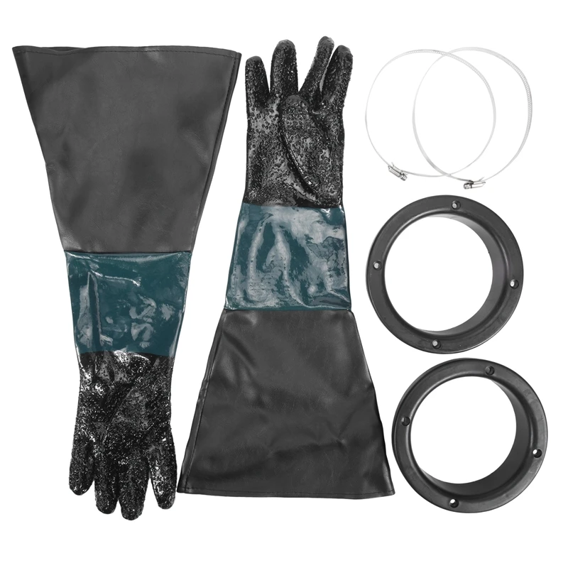 Sandblasting Gloves Sandblaster Parts 60Cm With O Rings For Sandblast Cabinet