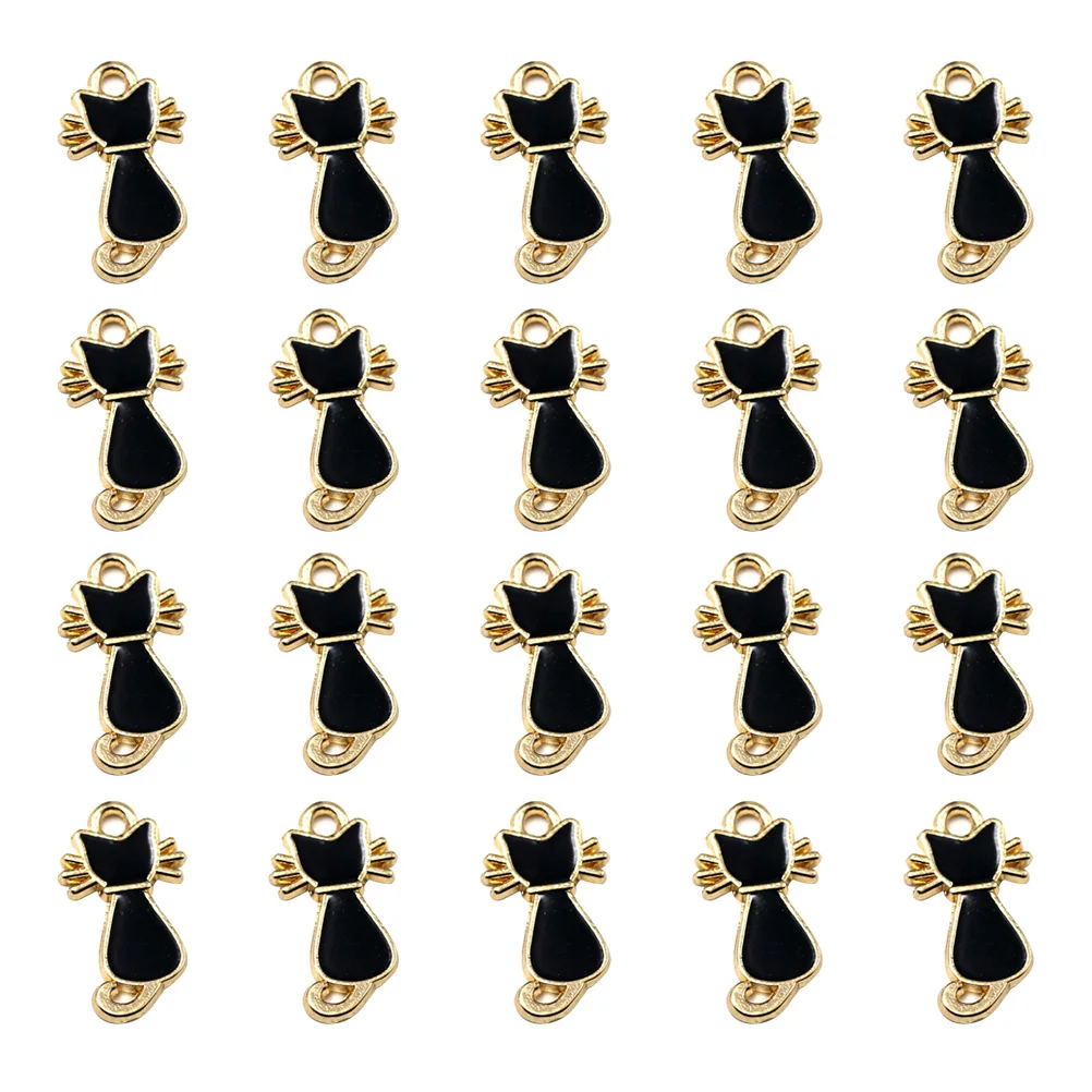

20 Pcs Alloy Cat Earrings Pendant Charm Jewelry Making Pendants Temperament Charms Miss