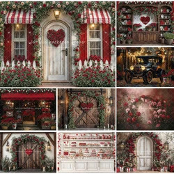 Valentineâs Day Flower Market Barn Backdrops Kids Adult Photography Child Baby Photography Rose Cottage Door Backgrounds