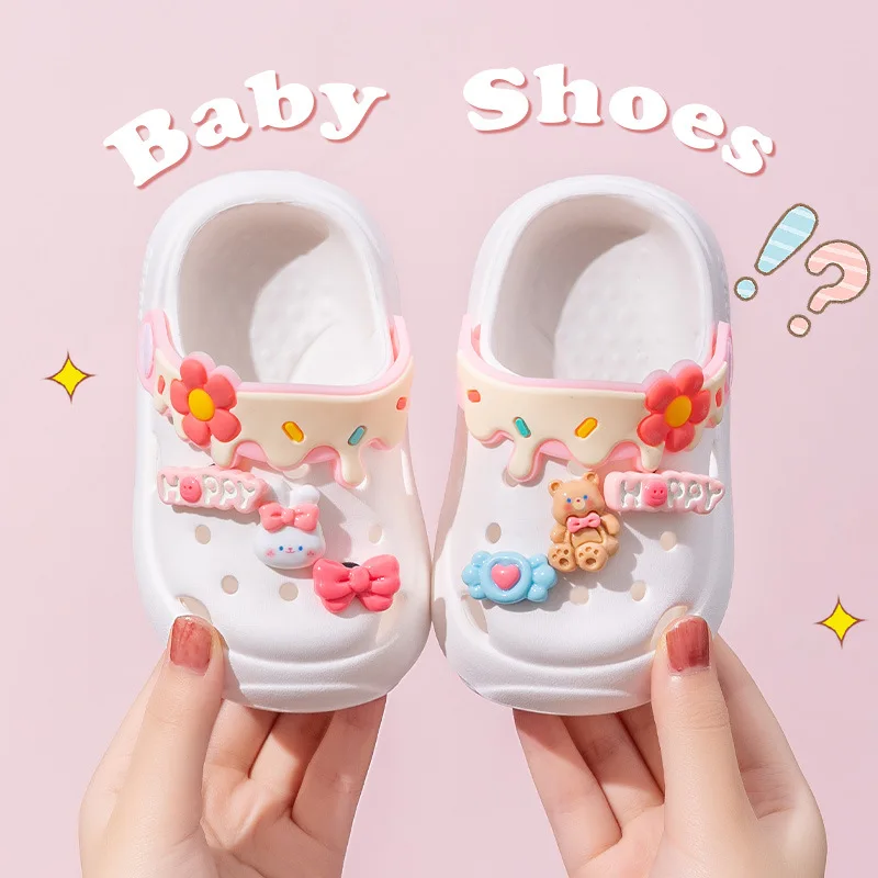 

New Cute Kids 2026 Summer Girls Soft Sole Anti Slip Beach Sandals