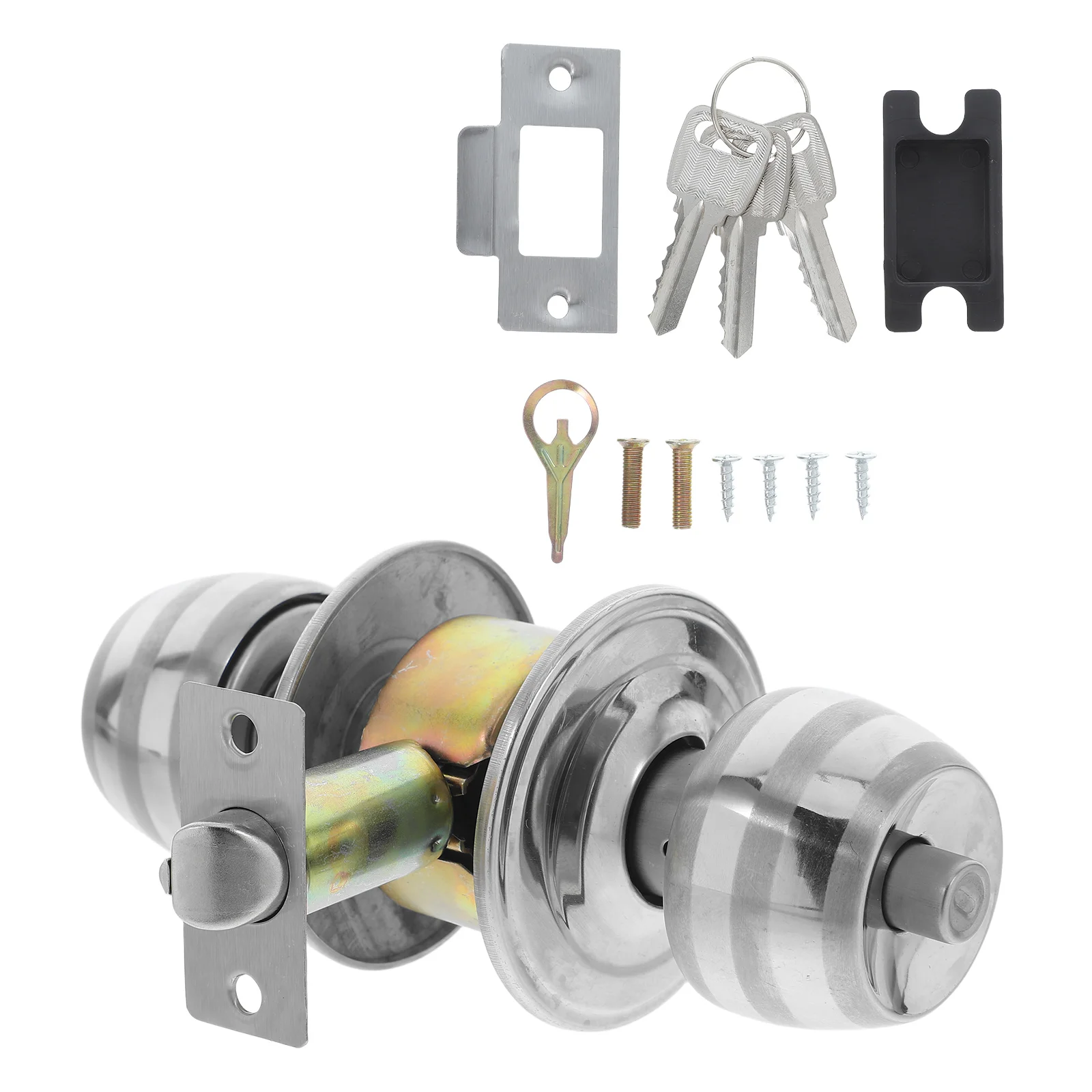 

Ball Lock Double Knob Key Commercial Stainless Steel Interior Privacy Door Knobs Bedroom Bathroom Round Handle Lockable Door