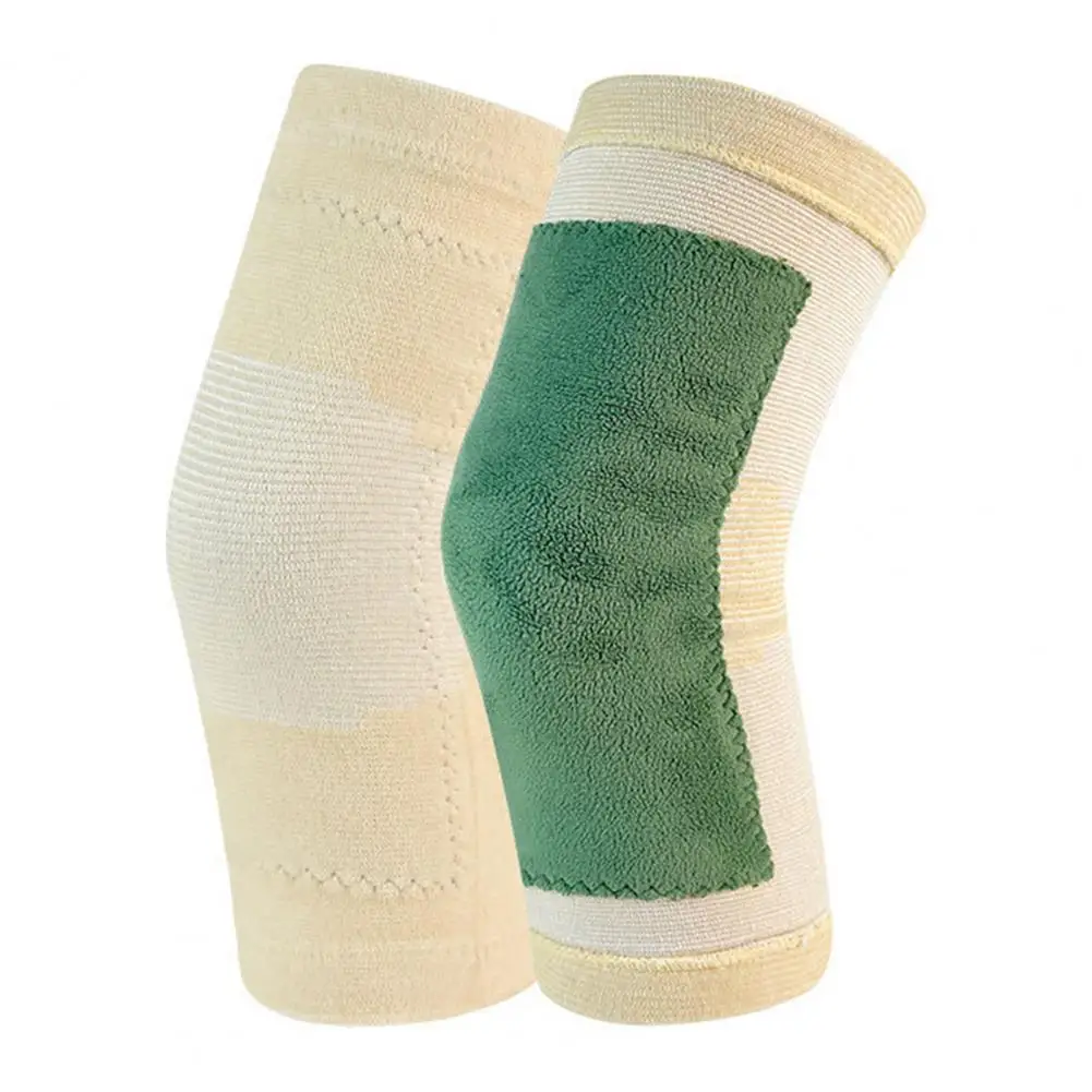 Breathable Knee Brace Winter Knee Brace Winter Moxa Fleece Knee Brace Pair Thermal Leg Warmer Compression Sleeve for Men view 2