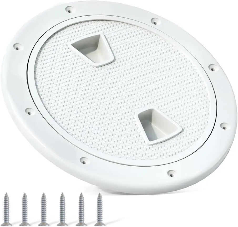 4 6 8 นิ้ว ABS รอบดาดฟ้าตรวจสอบ Access Hatch พลาสติกสีขาวเรือตรวจสอบแผ่นสําหรับเรือ Yacht Marine