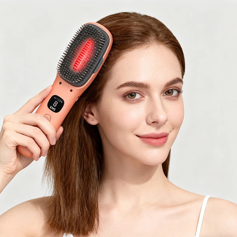 

Электрическая расческа для головы, светодиодный красный свет, устройство для массажа кожи головы, трендовая щетка против выпадения волос и выпрямитель для роста волос