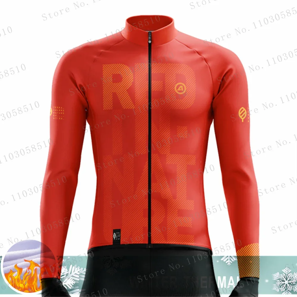 Top Winter Men Long Sleeve Cashmere Jacket Men MTB Cycling Clothing Fleece Roadbike Cycle Coat Ciclismo Hombre Chaqueta 2024 New