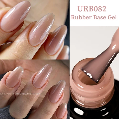 UR SUGAR 크리스탈 누드 고무 베이스 젤, 밀키 화이트 핑크 골드 글리터, 반영구 흡수 UV LED 네일 아트 건설 젤, 7ml