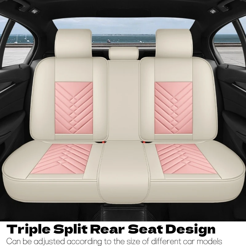

Exquisite and Elegant High-Quality Nappa Leather Universal Car Seat Covers for the Rear Row, Suitable for All Seasons, Durable and Easy to Care For, Do Not Affect the Use of the Armrest Box, Suitable for Most Sedans, Suvs, Pickups, Etc. Car Interior Acces