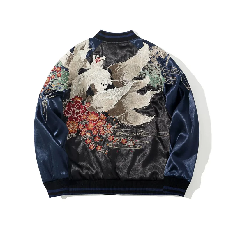 Harajuku Streetwear Baseball Jackets For Man Heavy Embroidery Autumn High Quality Stand Collar Zipper Coat Chamarras Para Hombre