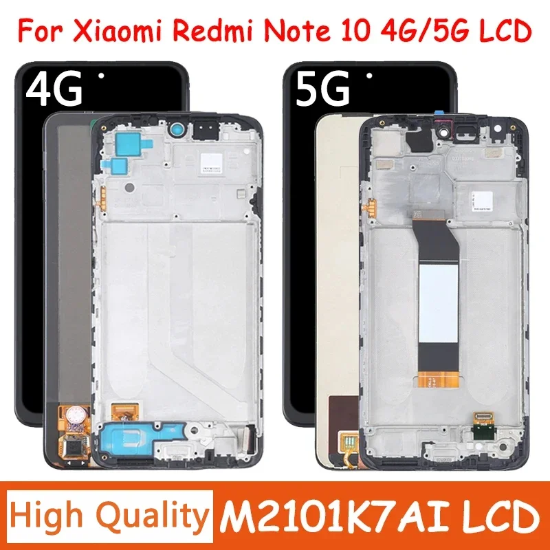 

AMOLED For Xiaomi Redmi Note 10 4G M2101K7AI LCD Display Touch Screen Digitizer For Redmi Note10 5G M2103K19G Display