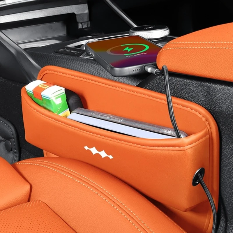 Seat Gap Storage Box for BYD Leopard 5 Leopard 8 Leather Car Seat Gap Pockets Anti-Spill Interior Accessory