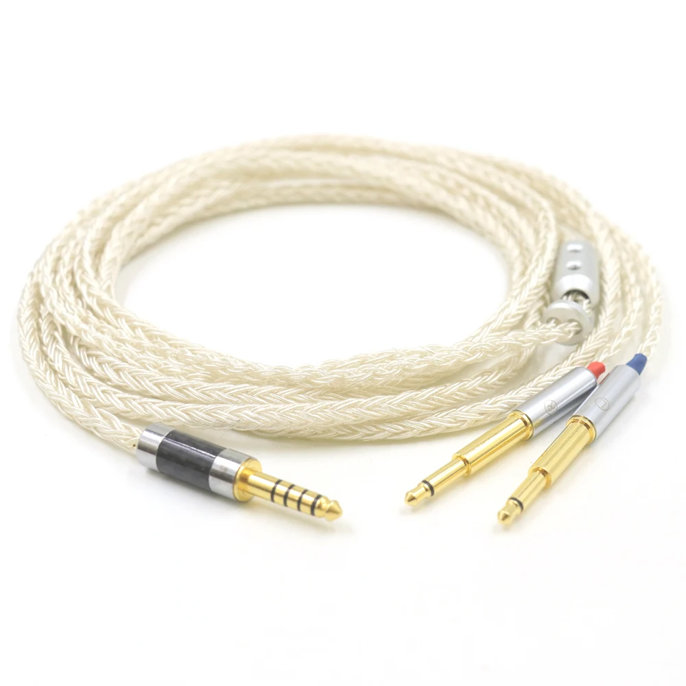 16 Core 99% เงิน2.5/3.5/4.4/6.5มม.ปลั๊กสายหูฟังโทรศัพท์สำหรับ Meze 99คลาสสิก NEO NOIR ชุดหูฟังหูฟัง