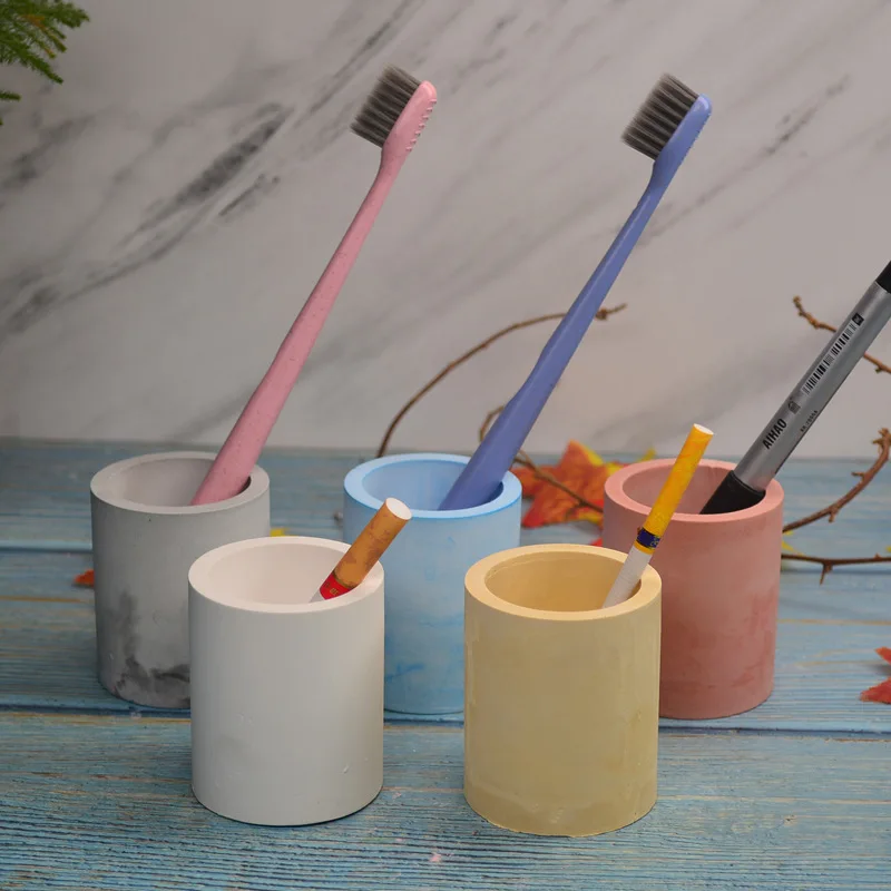 Pen Holder Storage Box Clay Silicone Molds Flowerpot Vase Concret Cement Resin Mold Aromatherapy Candle Cup Mould