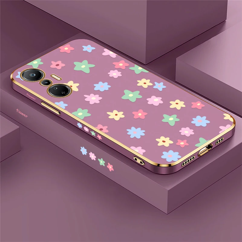 Coque de téléphone plaquée pour Infinix Hot 12 11S 11 2022 10T 8 9 Play 10 Lite 10i 10S NFC, en Silicone souple, imprimé floral, antichoc