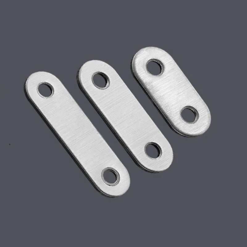 10-piece set of stainless steel flat straight braces with screw brackets for repair plates fixed connection plates for furniture