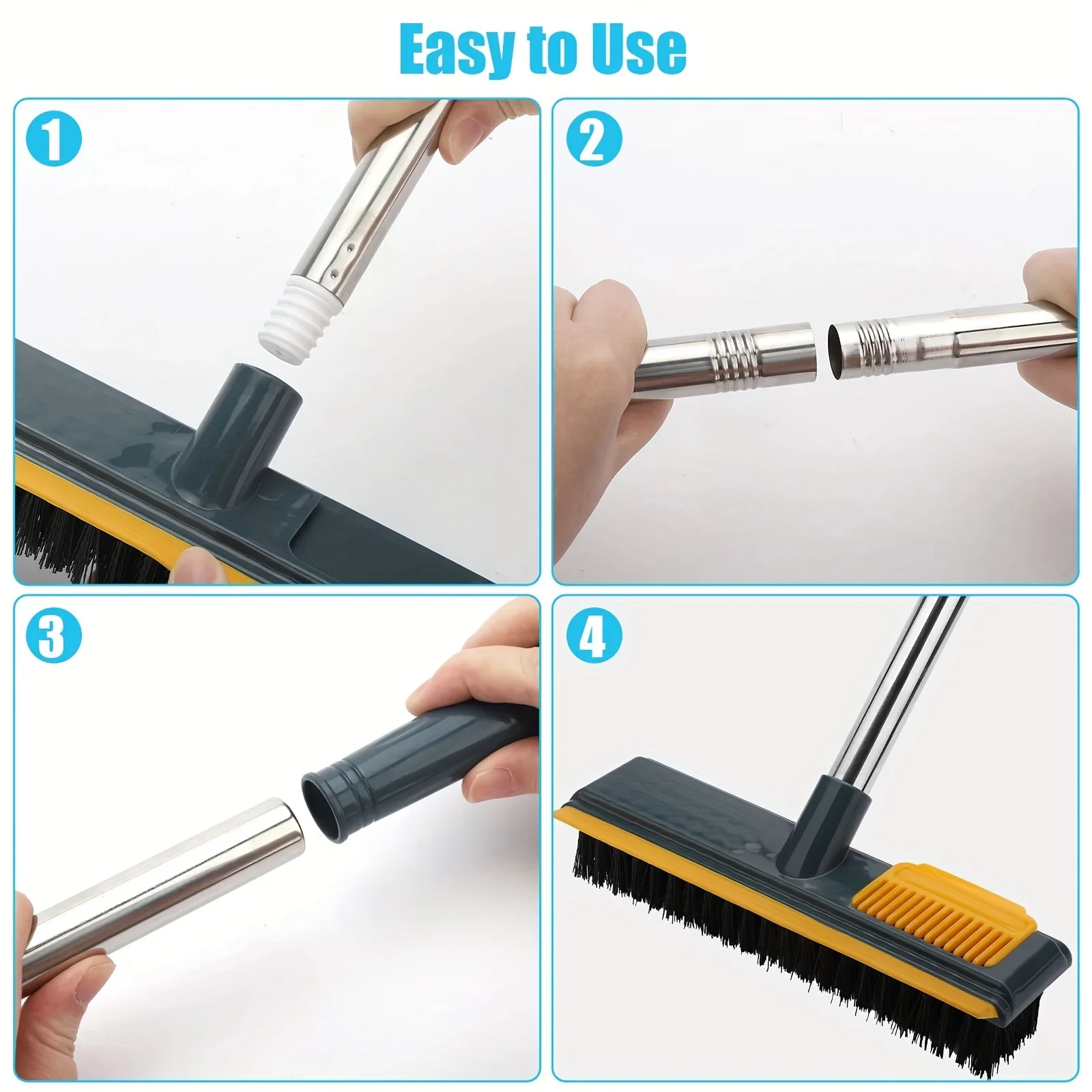 1pc Bathroom Floor Brush, Long Handle Cleaning Brush, No Dead Corner, Hard Bristles, Essential Cleaning Supplies & Tool