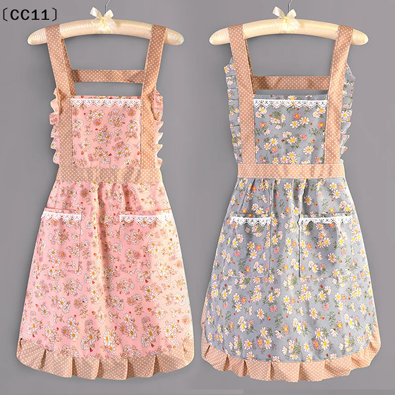 

Холщовый фартук с цветочным принтом, моющийся, прочный, устойчивый к пятнам и износу, для кухни, дома и работы, красивый фартук для кухни〔CC11〕