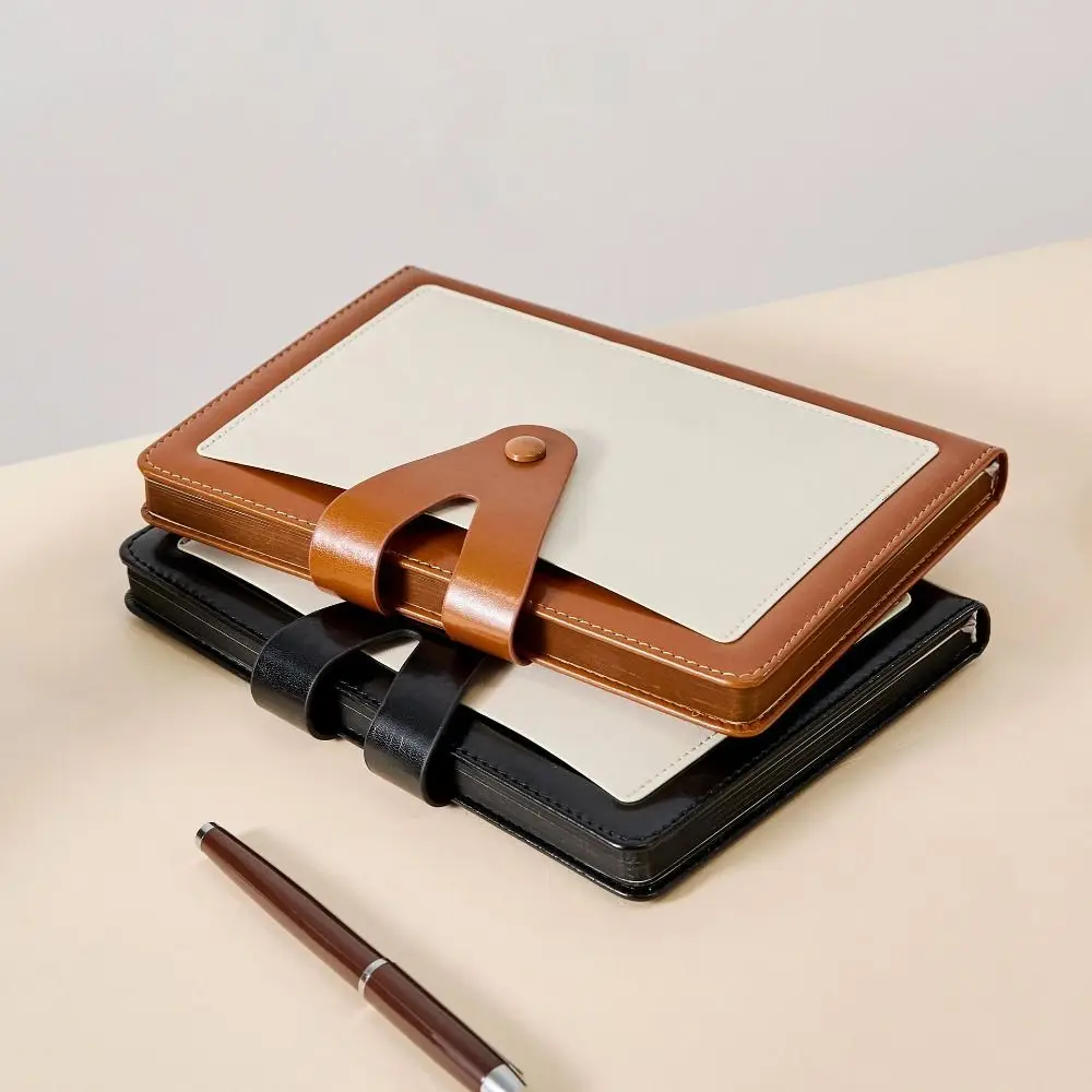 Useful A5 Diary Notebook Buckle Retro Meeting Notepads Thicken PU Schedule Book Office