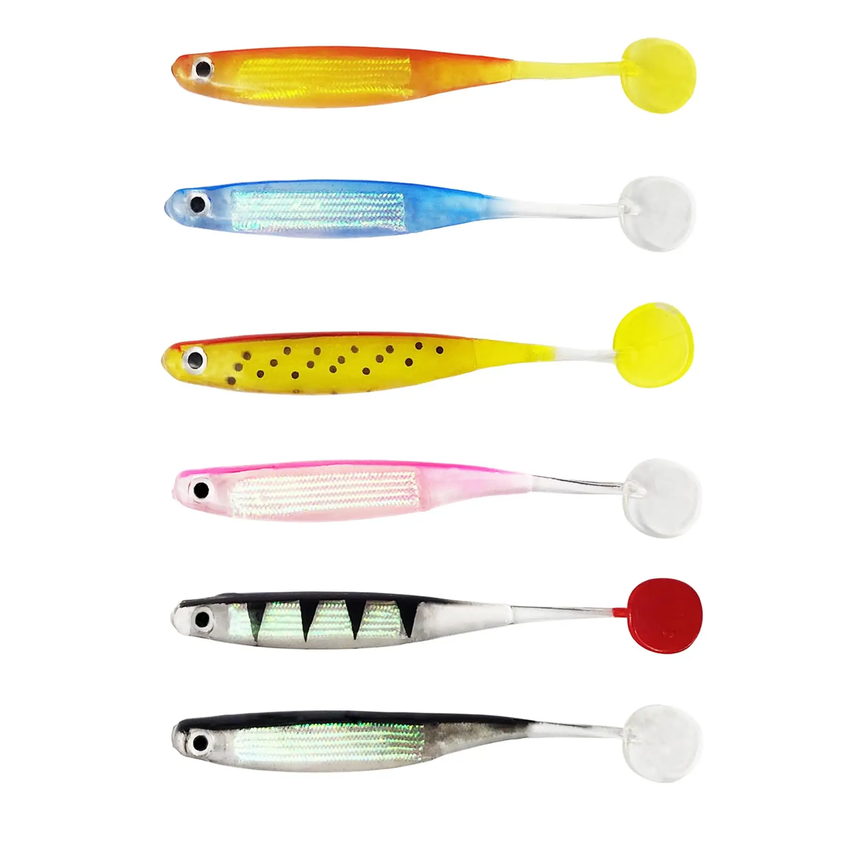 Paddle Tail Swimbaits Reflective Attractive Soft Fishing Lures Shad Minnow Swim Bait for Bass Trout Walleye 2.95in 4.1in