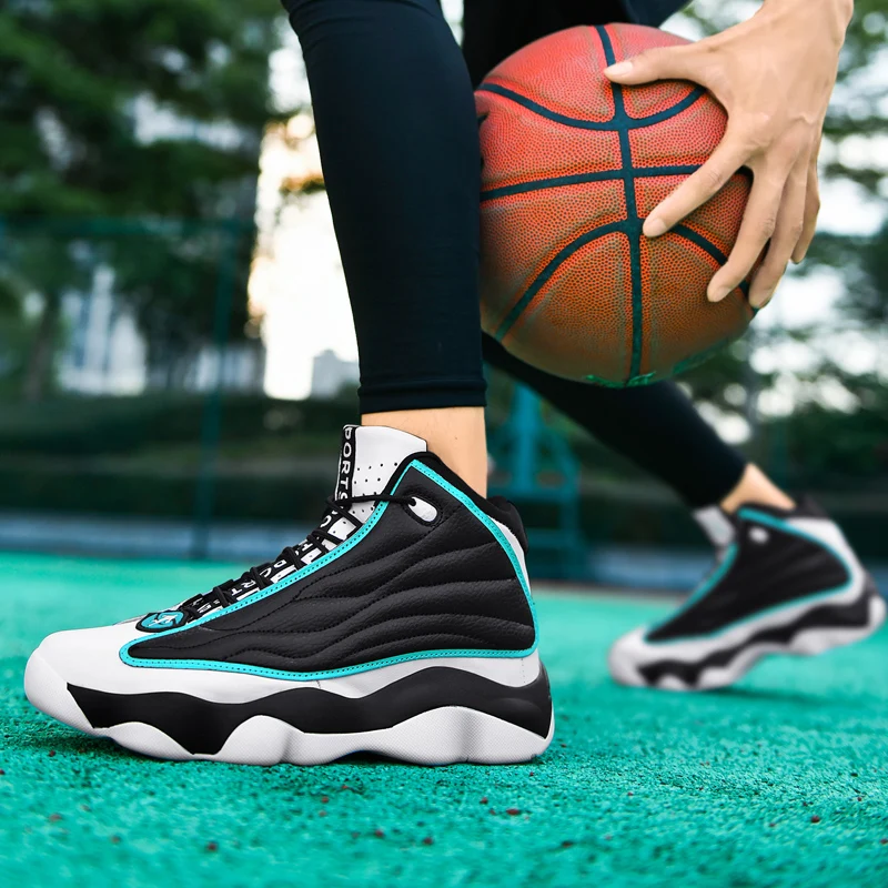 2021 New Men Basketball Sneakers Shock-Absorbant High-top Sneakers Non Slip Unisex Basketball Boots Training Athletic Shoes