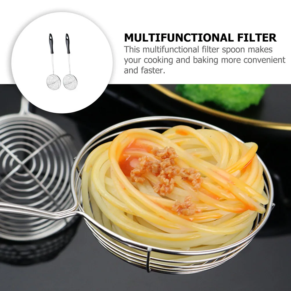 

4pcs Stainless Steel Hot Pot Strainer Spoon Kitchen Filter For Draining Oil Noodles Home Sieve Colander Cooking Baking Tool
