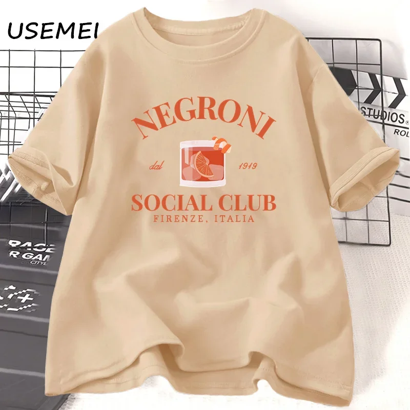 Negroni Social Club Short Sleeve T-Shirt Women Men Casual Summer  Short Sleeve T Shirt Unisex Bachelor Party Tee Shirt