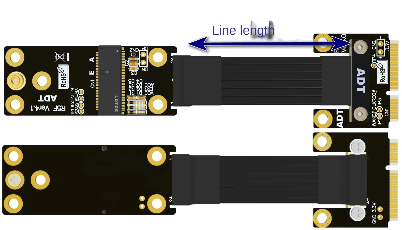 Adaptateur Alfred sans fil Mini-pcie, clé M.2, câble d'extension A.E, Pcie4.0 3.0 ADT