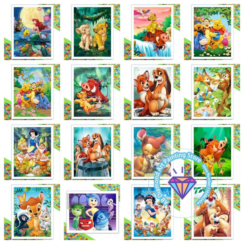 

Белоснежка и семь гномов Бурундук Бурундук Бульон AB Набор для алмазной живописи Квадратный круглый бриллиант 5D DIY Мозаика Художественный подарок ручной работы