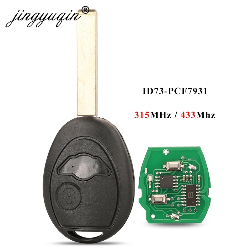 

jingyuqin Remote Key Fob 315MHz 433Mhz For Mini Cooper R50 R53 Alarm Systems Securit Fit Mini Rover 75 Cpmplete Replacement