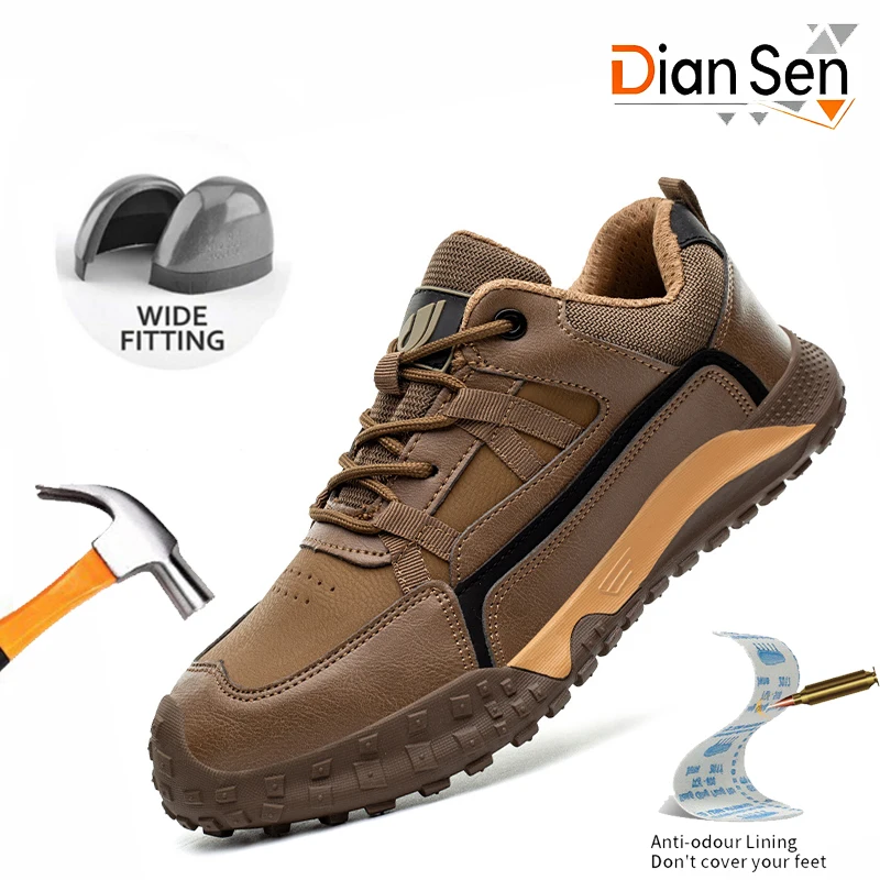 

Lightweight Leather Sneakers Anti-smash Indestructible Safety Shoes Kevlar fabric Industrial Shoes Anti-Hot Welders Shoes