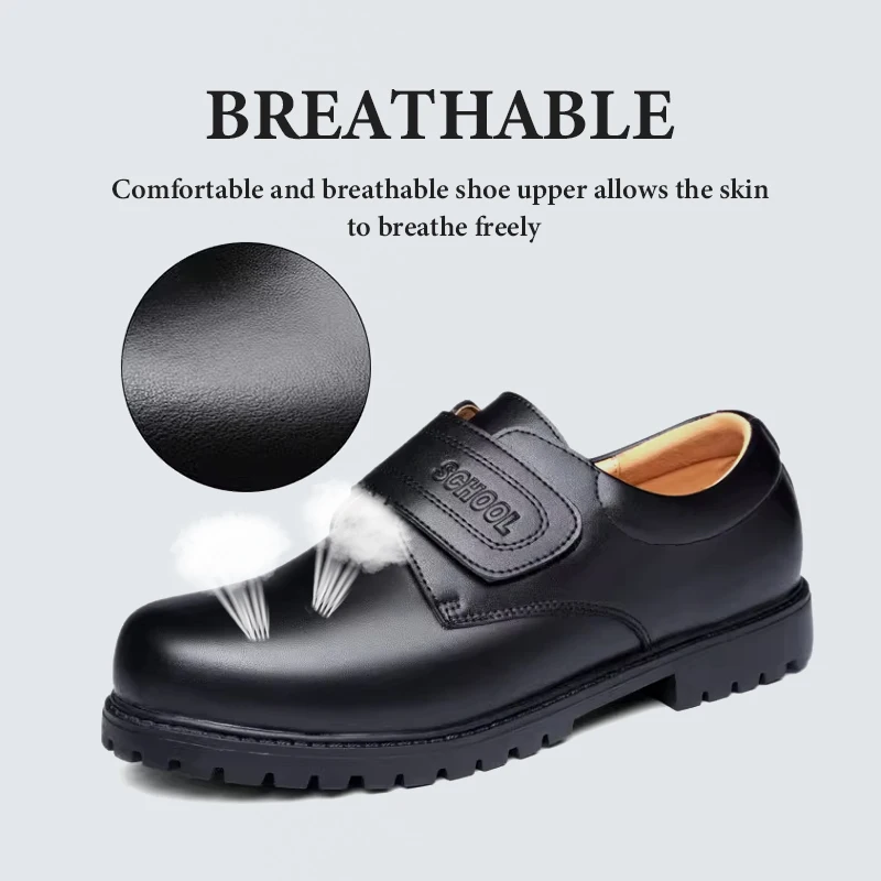 Student Shoes Season Shoes for Boys Black Shoe Children Boy 2024 Spring and Autumn The New British Style Performance Formal Wear