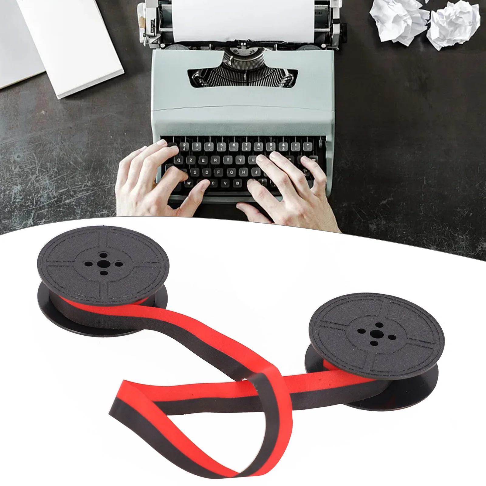 1 Set Typewriter Ribbons Ink Ribbon Calculator Nylon Double Circle Universal Typewriter Replacement Part Portable