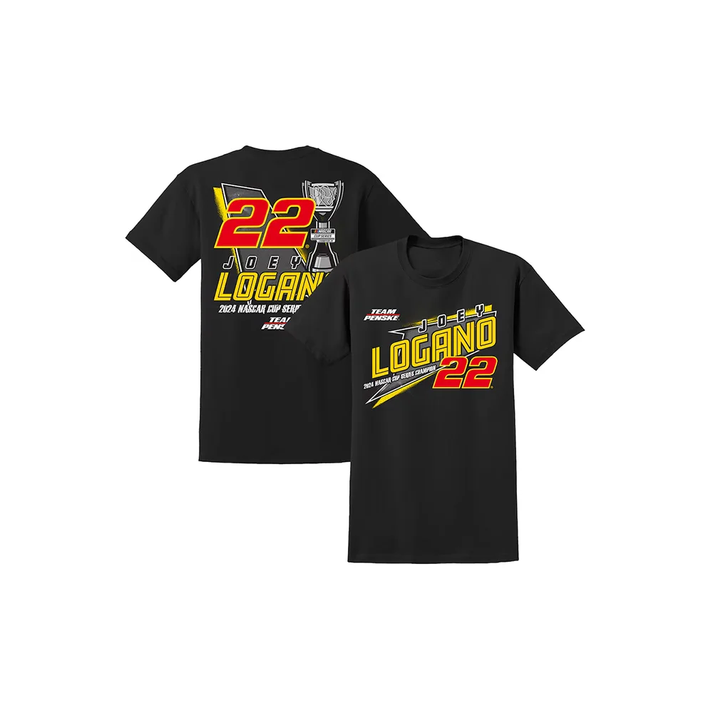 تي شيرت سباق أمريكي يجب أن يكون لديك تي شيرت شعبي يجب أن يكون لمحبي فريق جوي لوجانو Penske أسود 2025 تي شيرت سلسلة Nascar