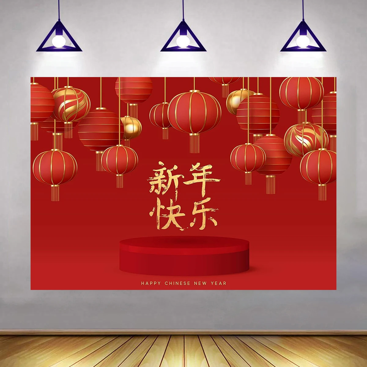 Chinatown Decor Best Wishes Chinese Characters Backdrop Red Couplet Festival Decoration Photography Background Studio Props