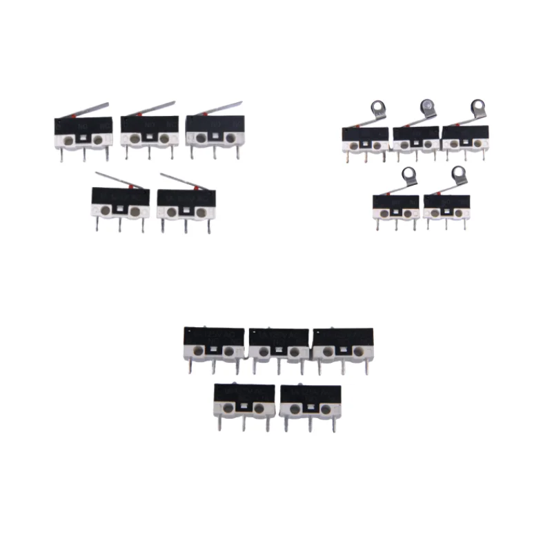 10PCS KW10 Miniature Limit Switches, Mouse Micro Motion 1A, 125/250V Self Resetting Switch