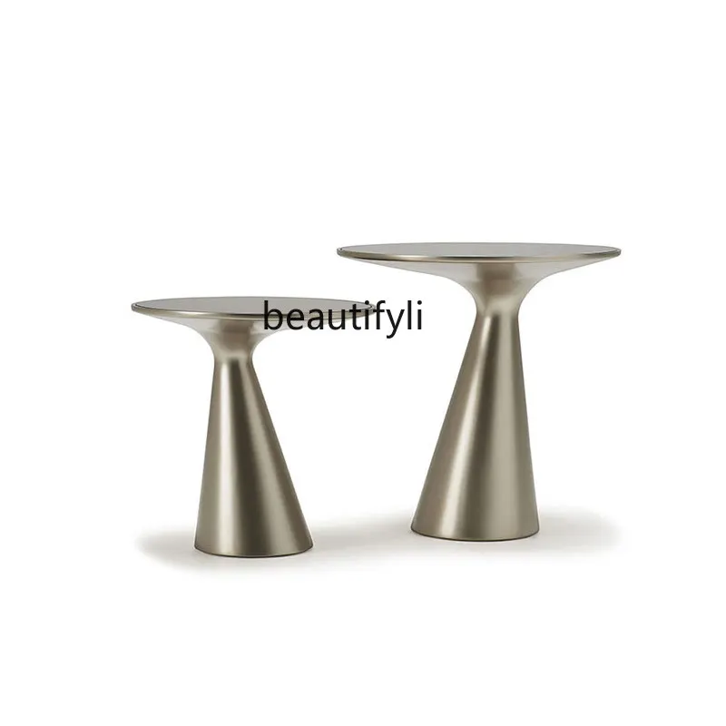 Coffee Table Modern Simple Stainless Steel Living Room Sofa Side Table round Gaokang Home Combination Corner Table