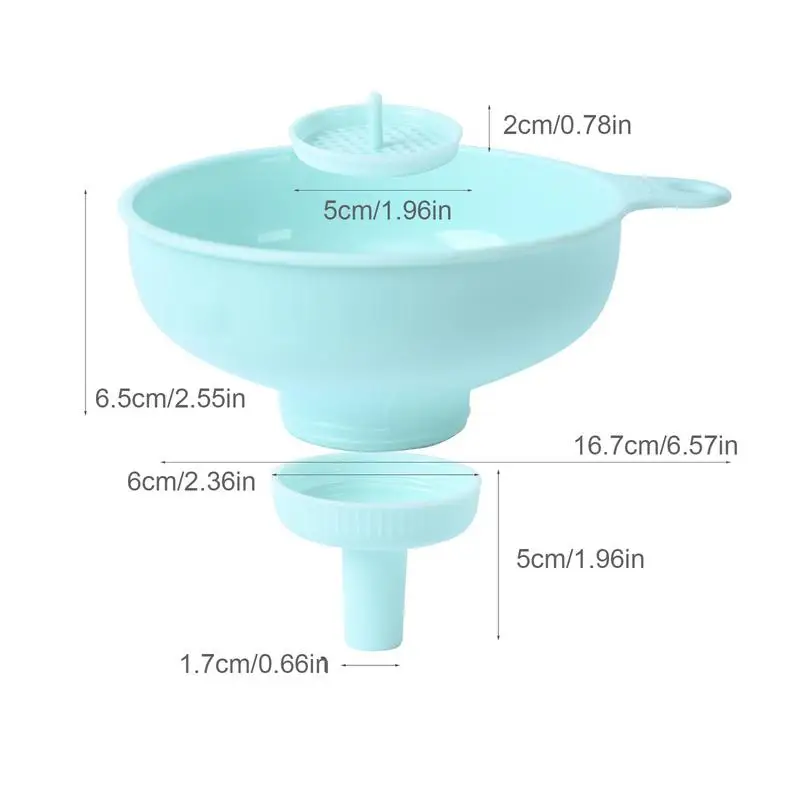 Wide Mouth Kitchen Funnel With Detachable Spouts And Strainers Cooking Canning Funnel For Filling Small Bottles images - 6