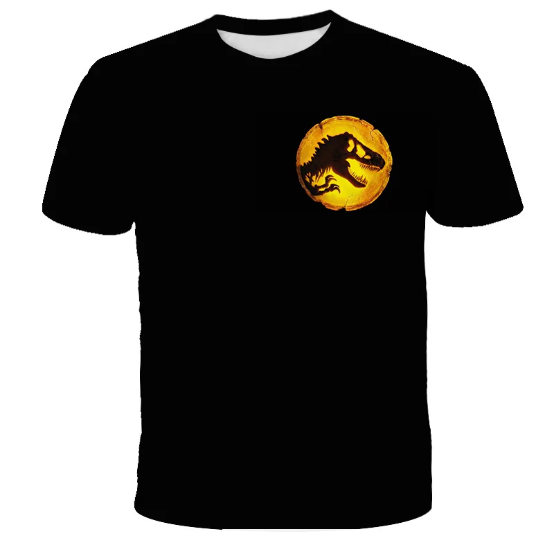 Jurassic World Men's T-shirt 3D Tyrannosaurus Rex Printed Short Sleeve Summer Fashion Men's T-shirt New Oversized Men's Clothing