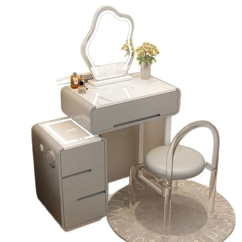 

Cream dresser integrated, cosmetic cabinet solid wood, smart and modern, simple and small