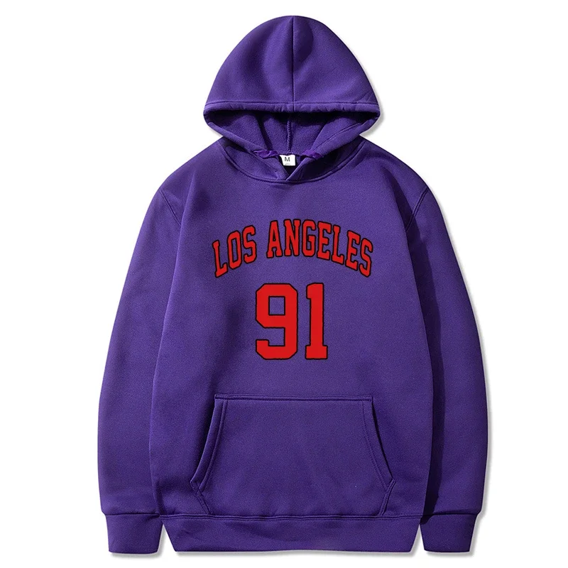 Los Angeles 91 Team Uniform Prints Hoodies Male Hip Hop S-Xxl Sweatshirt Gorgeous Warm Tops Casual Hooded Hoodie Men Top