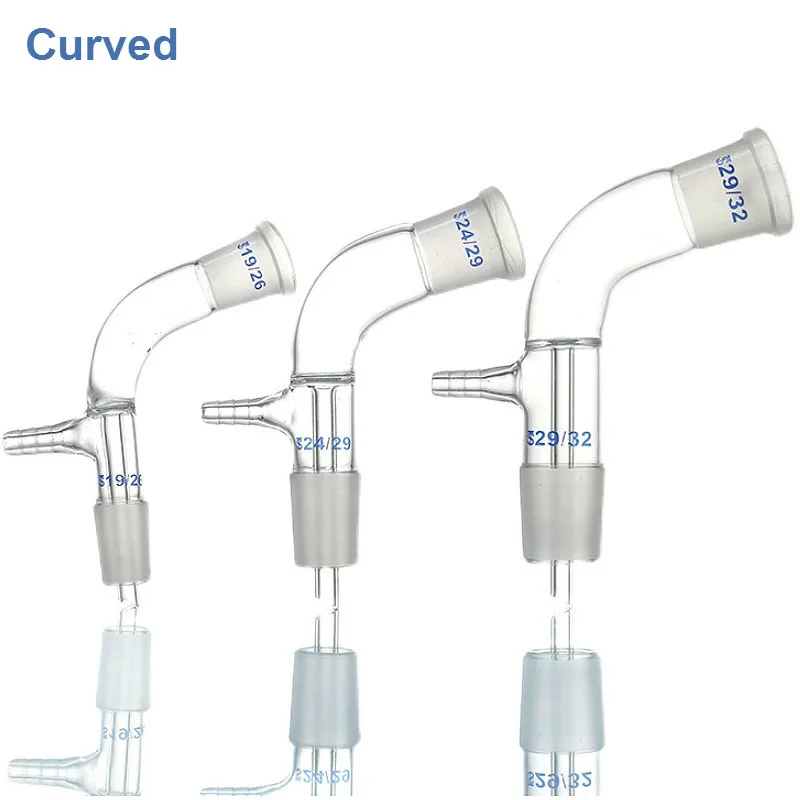 فراغ تلقي أنبوب 105 درجة مختبر التقطير الذيل منحني الزجاج تلقي أنبوب ل السائل تحويل عيار 14 19 24 مللي متر