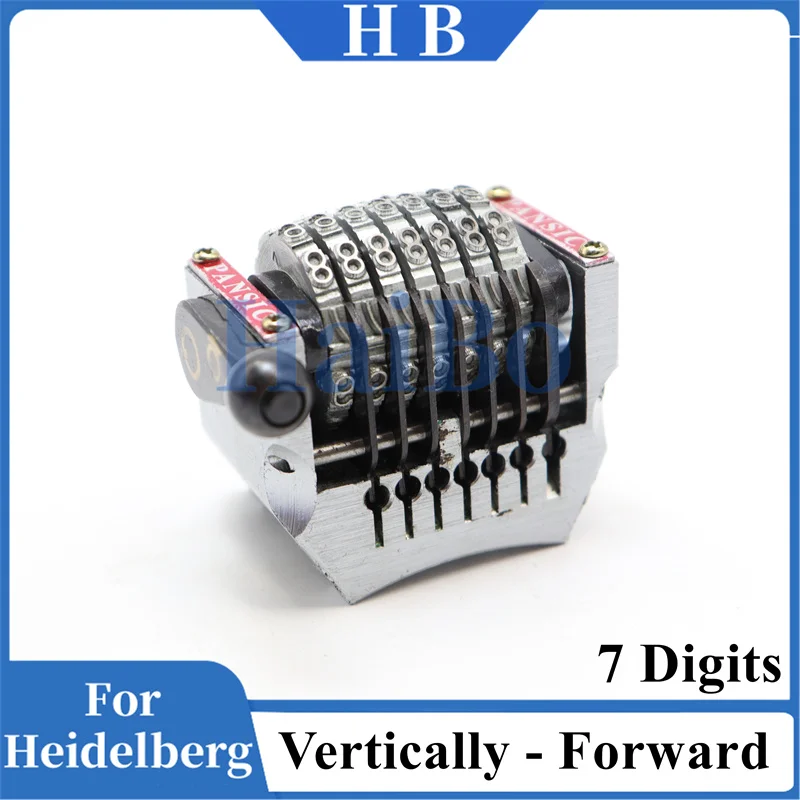 HaiBo Beste kwaliteit 7-cijferige 22,3 nummeringsmachine Verticaal naar voren 01234... automatisch teruggerichte