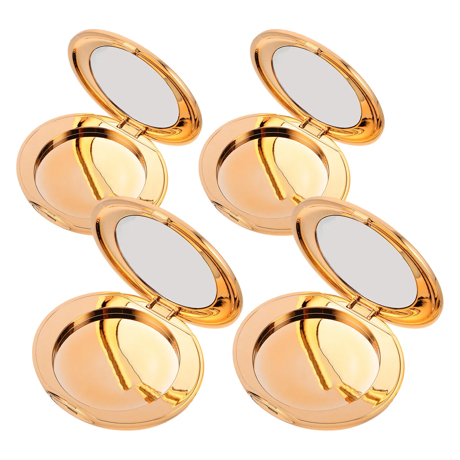 

4Pcs Empty Makeup Case Palette Round Flip Lid with Integrated Mirror Portable Mini Loose Powder Container Travel DIY Eyeshadow