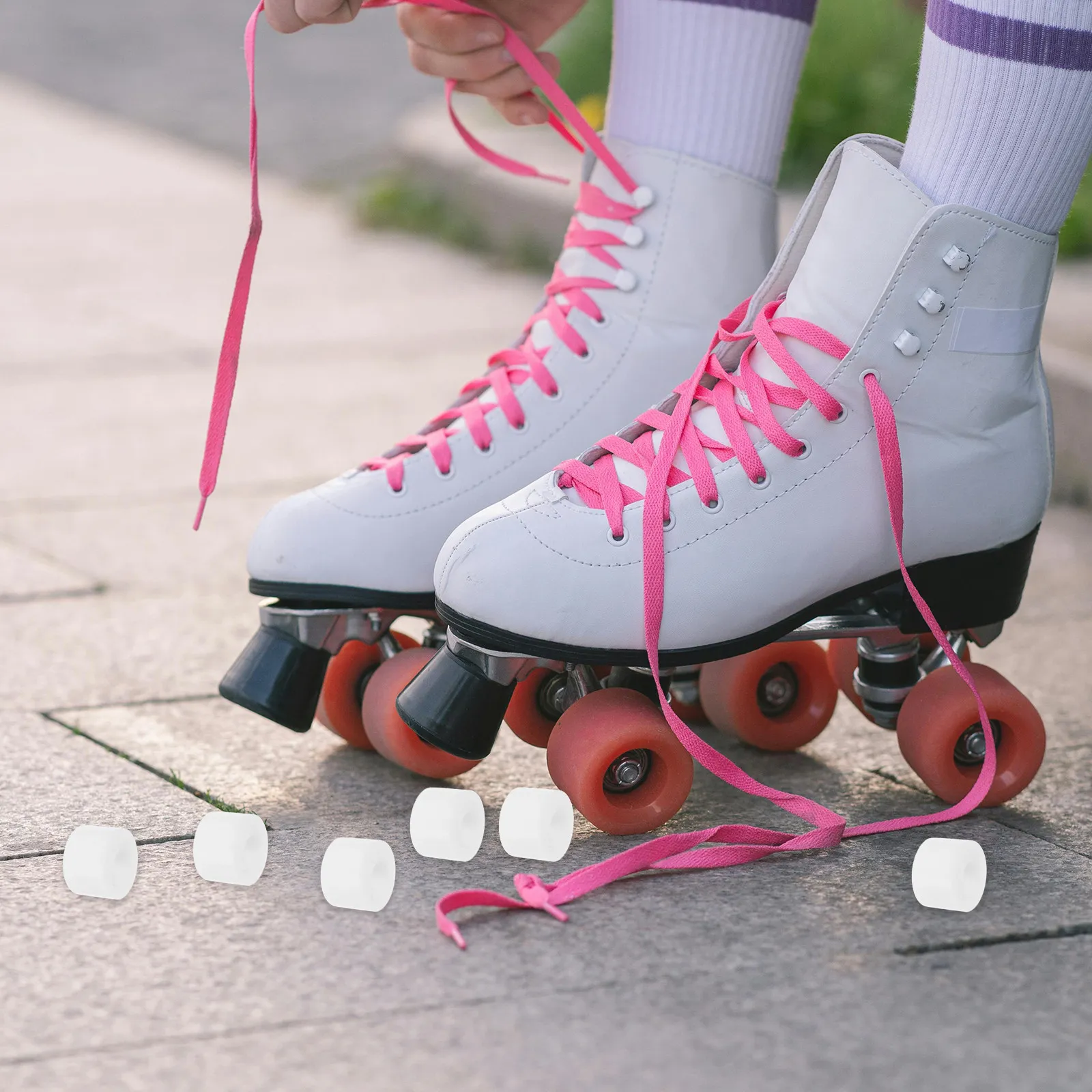 10Pcs Skateboard Shock Pad Bushings White PU Shock Absorber Kit for Longboard Trucks Pivot Cups Roller Skate Parts Outdoor - view 5