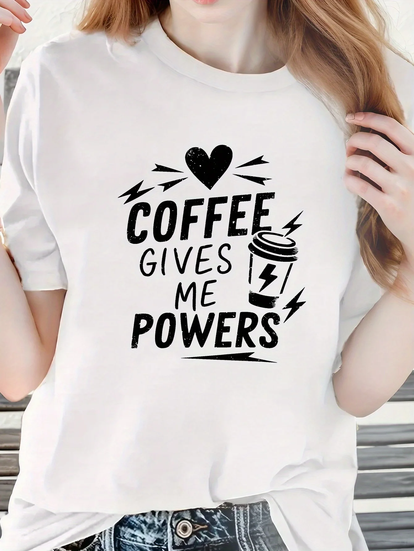 COFFEE GIVES ME POWERS women's T-shirt with comfortable fit