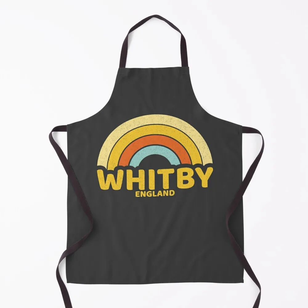 Retro Whitby England Apron Trim Cloth Men gift Kitchen Front Apron