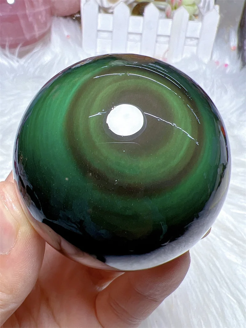 

Natural Rainbow Obsidian Sphere Reiki Healing Stone Home Decoration Exquisite Gift