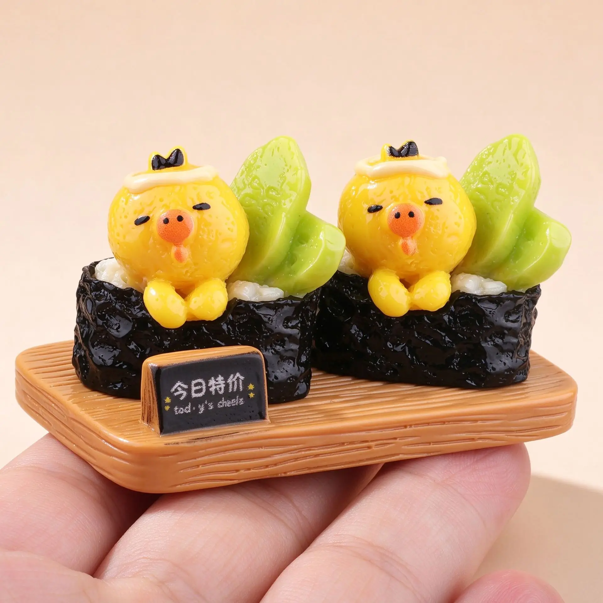 2pcs Mini Chick Sushi Roll Cute Miniature Japanese Food Model DIY Accessories Pendants Dollhouse Props Desktop Decorations
